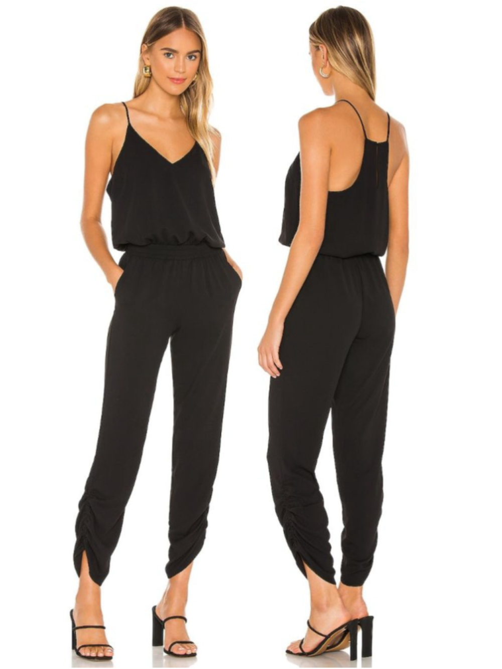 Amanda Uprichard Lowell Jumpsuit Black Large Minimalist Neutral Sporty REVOLVE
